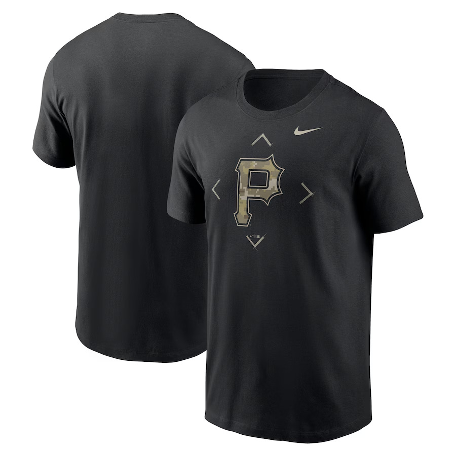 Men 2025 MLB Pittsburgh Pirates Nike Black T-shirt